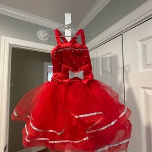 Weissman Red and Silver Kids Dance Costume